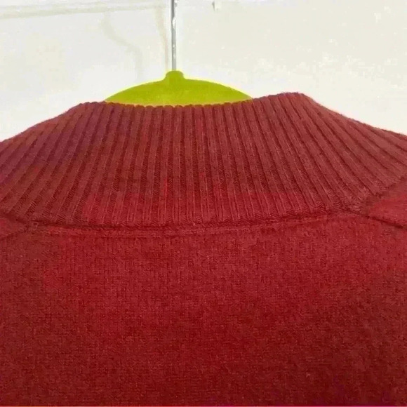 VTG LLBean Signature 100% Merino Wool 1/4 Zip Pullover. Size XXL. Maroon. - Picture 10 of 11